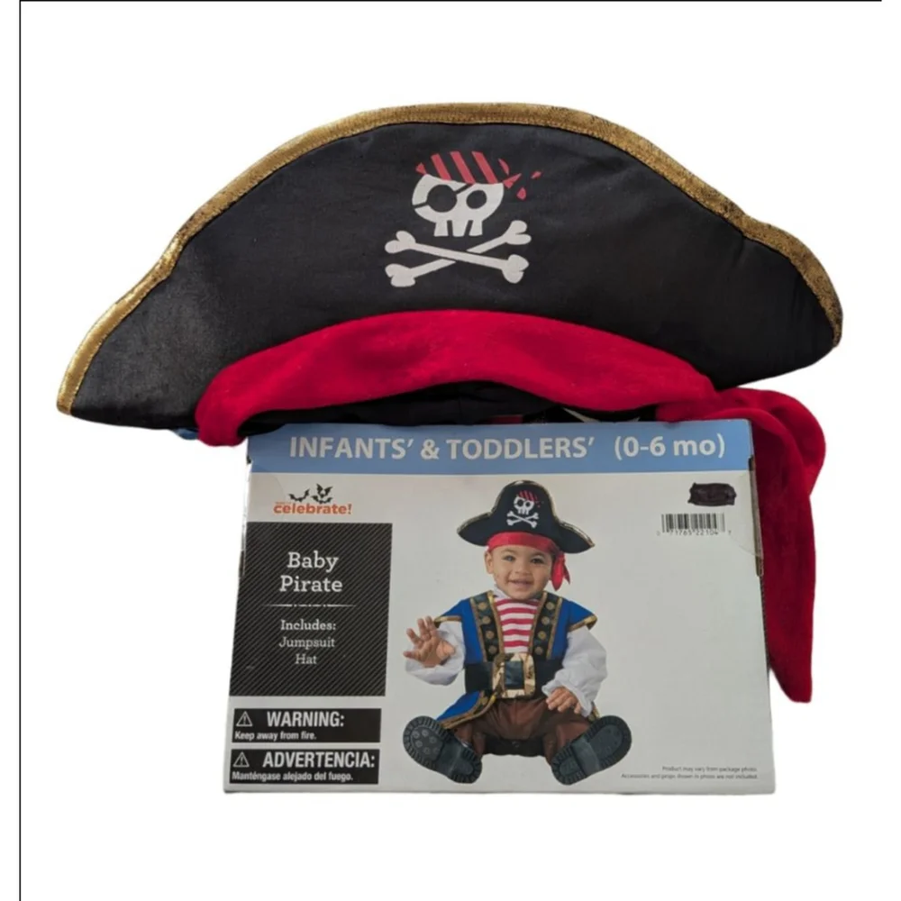 Unisex Baby Celebrate! Pirate Halloween Costume Blue Red Black, Size 0-6 months